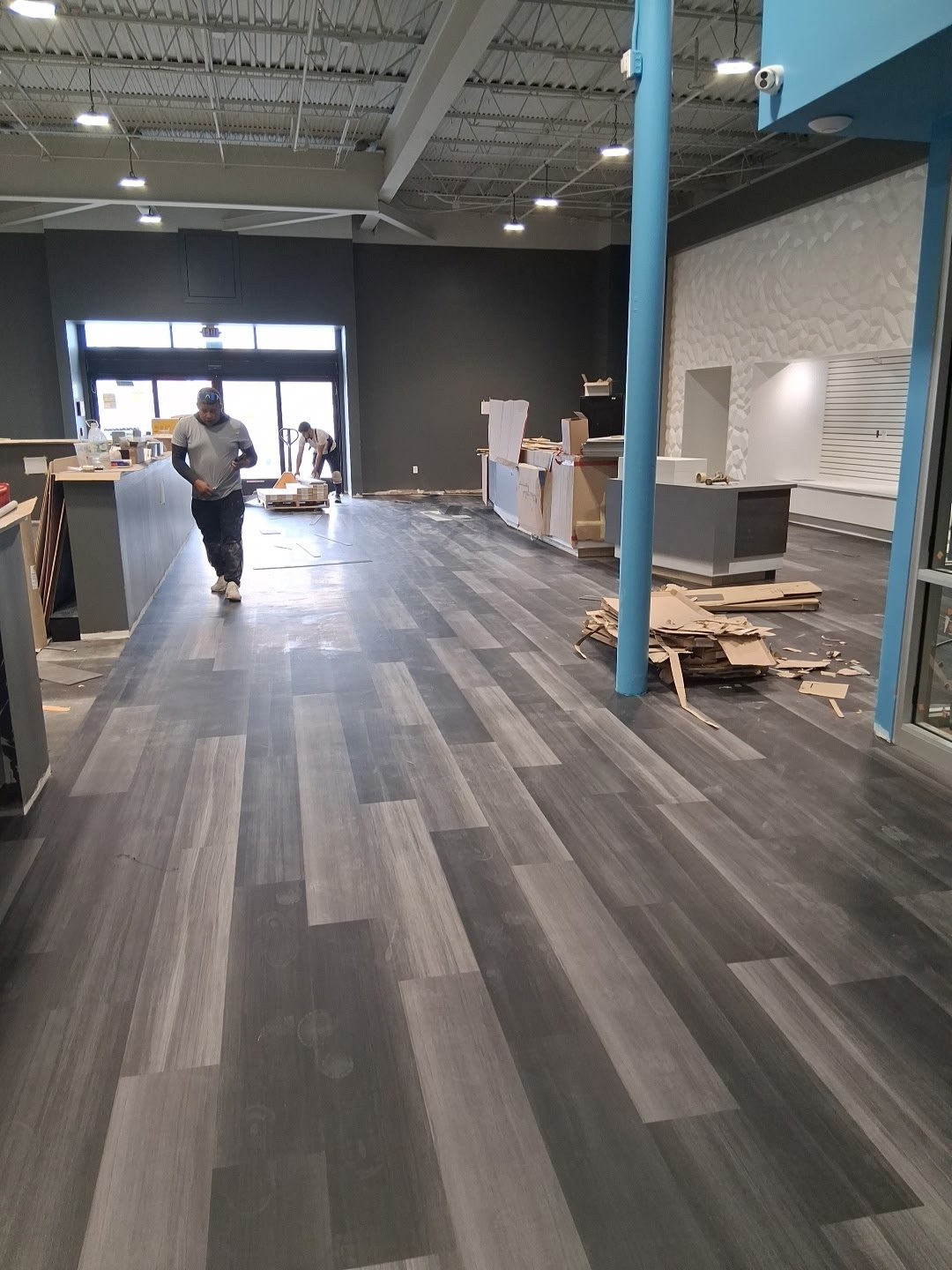 Retail Buildout — Luxury Vinyl Plank Install In Progress