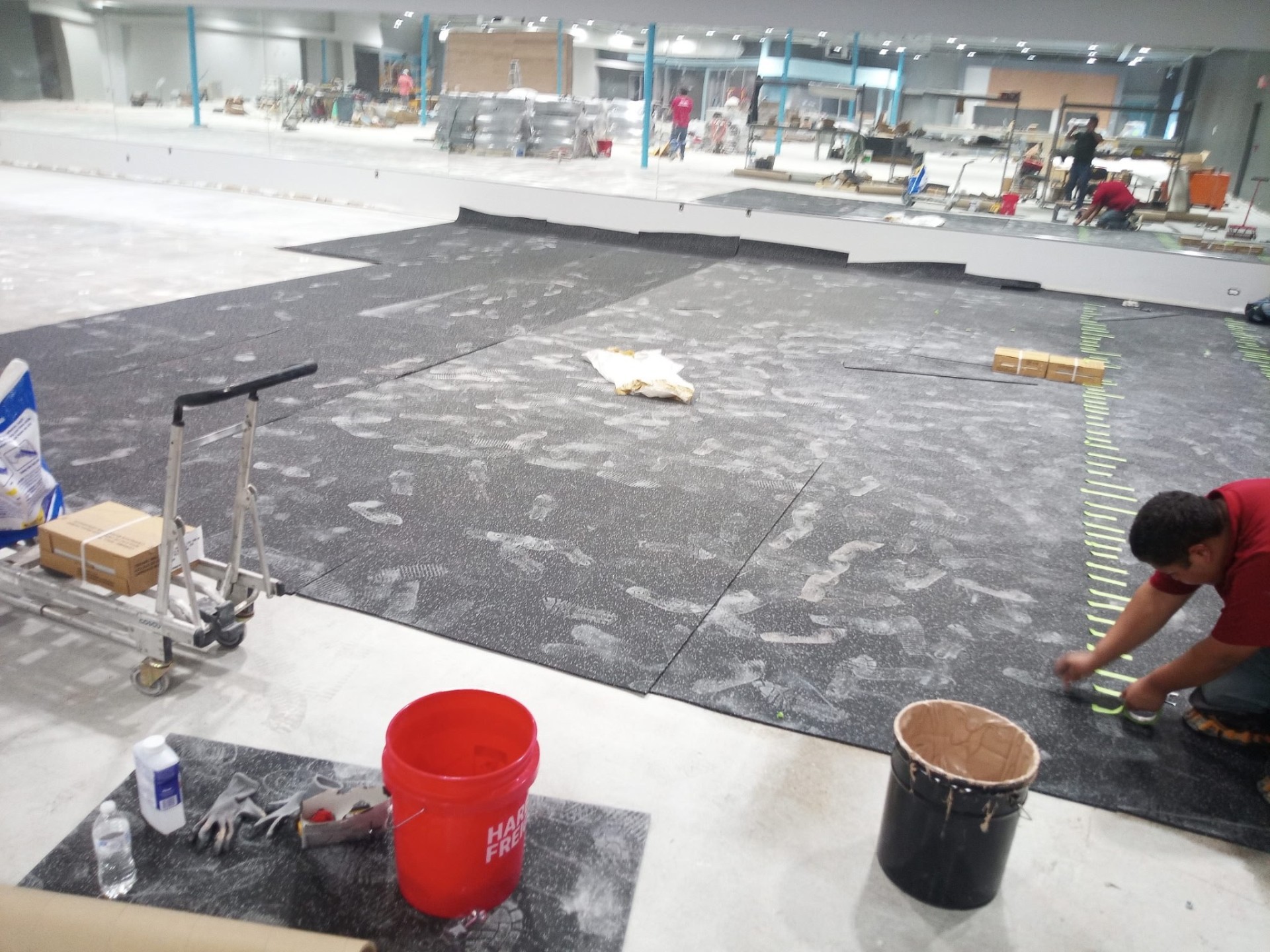 Big-Box Fitness Club — Studio Carpet Tile Install